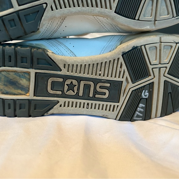 1980’s Converse CONS Vintage White & Grey High Top Leather Basketball Shoes 8.5 - Picture 7 of 16